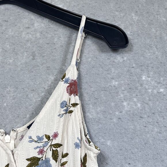 American Eagle Floral Romper 6 Open Leg Jumpsuit Boho Bohemian Spaghetti Straps - Picture 3 of 12